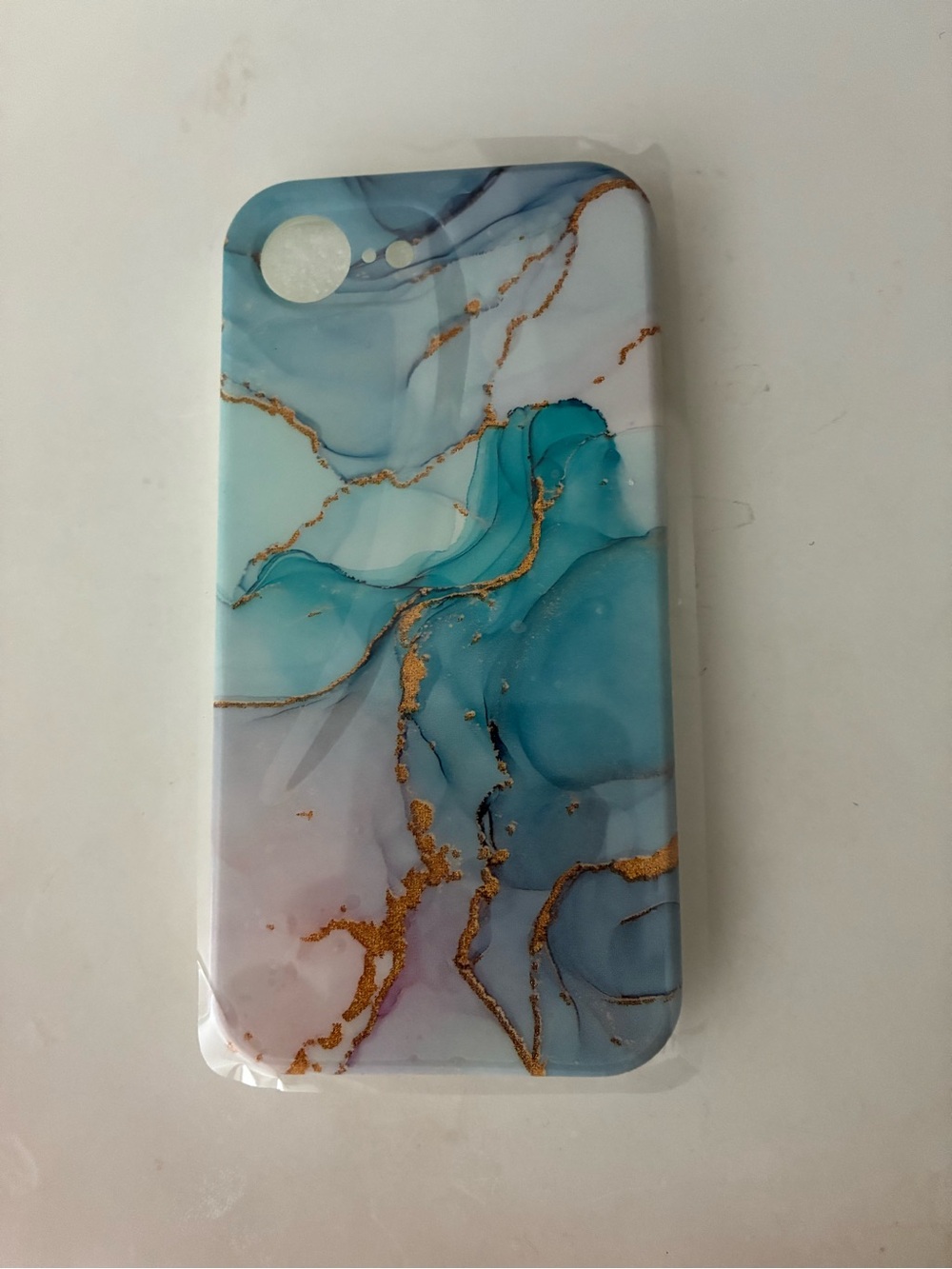 Blue Marble Gold Accent Phone Case -Compatible with IPhone 16e